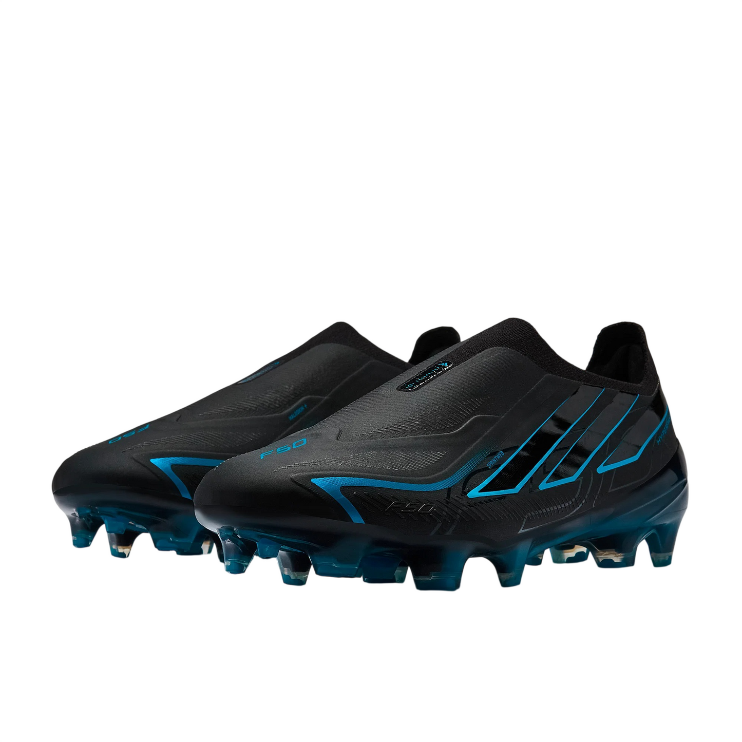 Adidas F50 Hyperfast Elite Laceless FG Core Black/Lucid Ray Blue